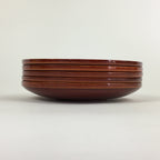 Japanese Wood lacquer Shunkei-Nuri Drink Saucer 5pc Set Vtg Coaster LWB49