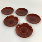 Japanese Wood lacquer Shunkei-Nuri Drink Saucer 5pc Set Vtg Coaster LWB49