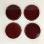 Japanese Wood lacquer Shunkei-Nuri Drink Saucer 5pc Set Vtg Coaster LWB51