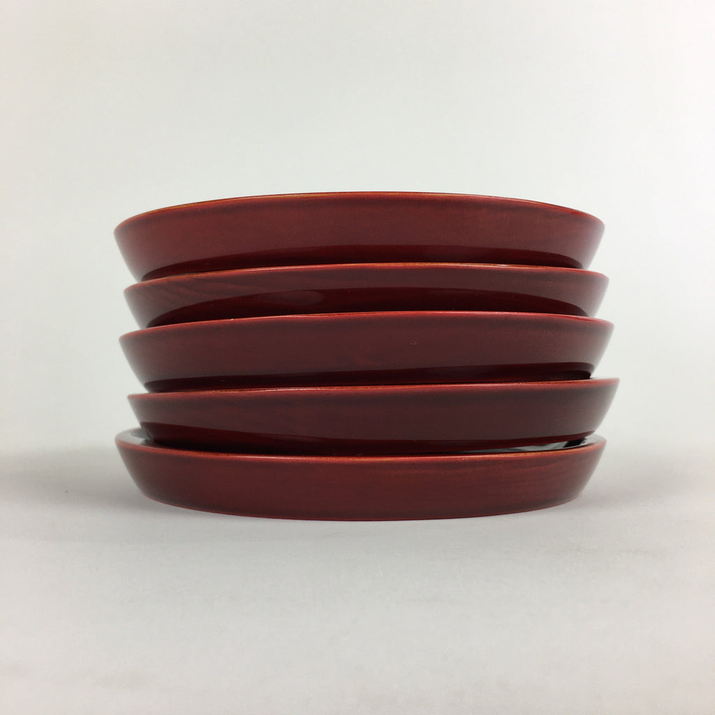 Japanese Wood lacquer Shunkei-Nuri Drink Saucer 5pc Set Vtg Coaster LWB51
