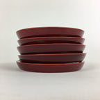 Japanese Wood lacquer Shunkei-Nuri Drink Saucer 5pc Set Vtg Coaster LWB51