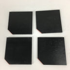 Japanese Wood lacquered Drink Saucer 4pc Set Vtg Chataku Coaster Black UR620