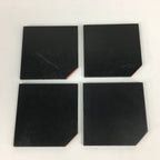 Japanese Wood lacquered Drink Saucer 4pc Set Vtg Chataku Coaster Black UR620