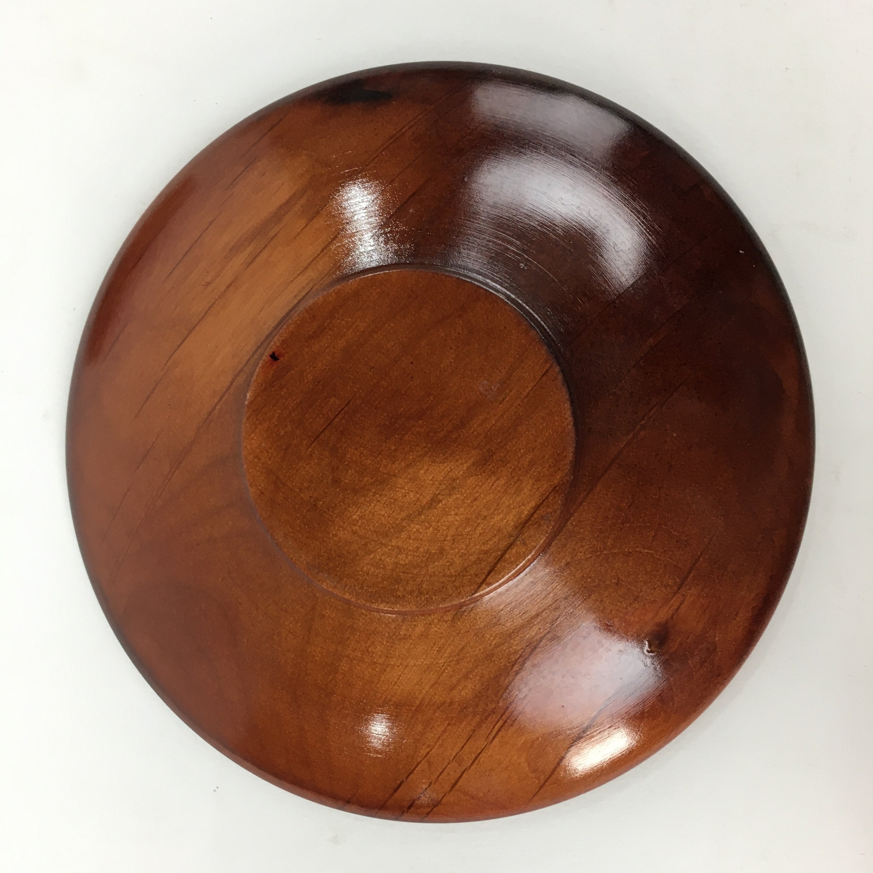 Japanese Wood lacquered Drink Saucer 5pc Set Vtg Chataku Coaster Brown UR594