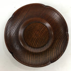 Japanese Wood lacquered Drink Saucer 5pc Set Vtg Chataku Coaster Brown UR595