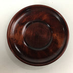 Japanese Wood lacquered Drink Saucer 5pc Set Vtg Chataku Coaster Brown UR596