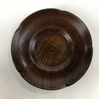 Japanese Wood lacquered Drink Saucer 5pc Set Vtg Chataku Coaster Brown UR597