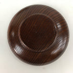 Japanese Wood lacquered Drink Saucer 5pc Set Vtg Chataku Coaster Brown UR598