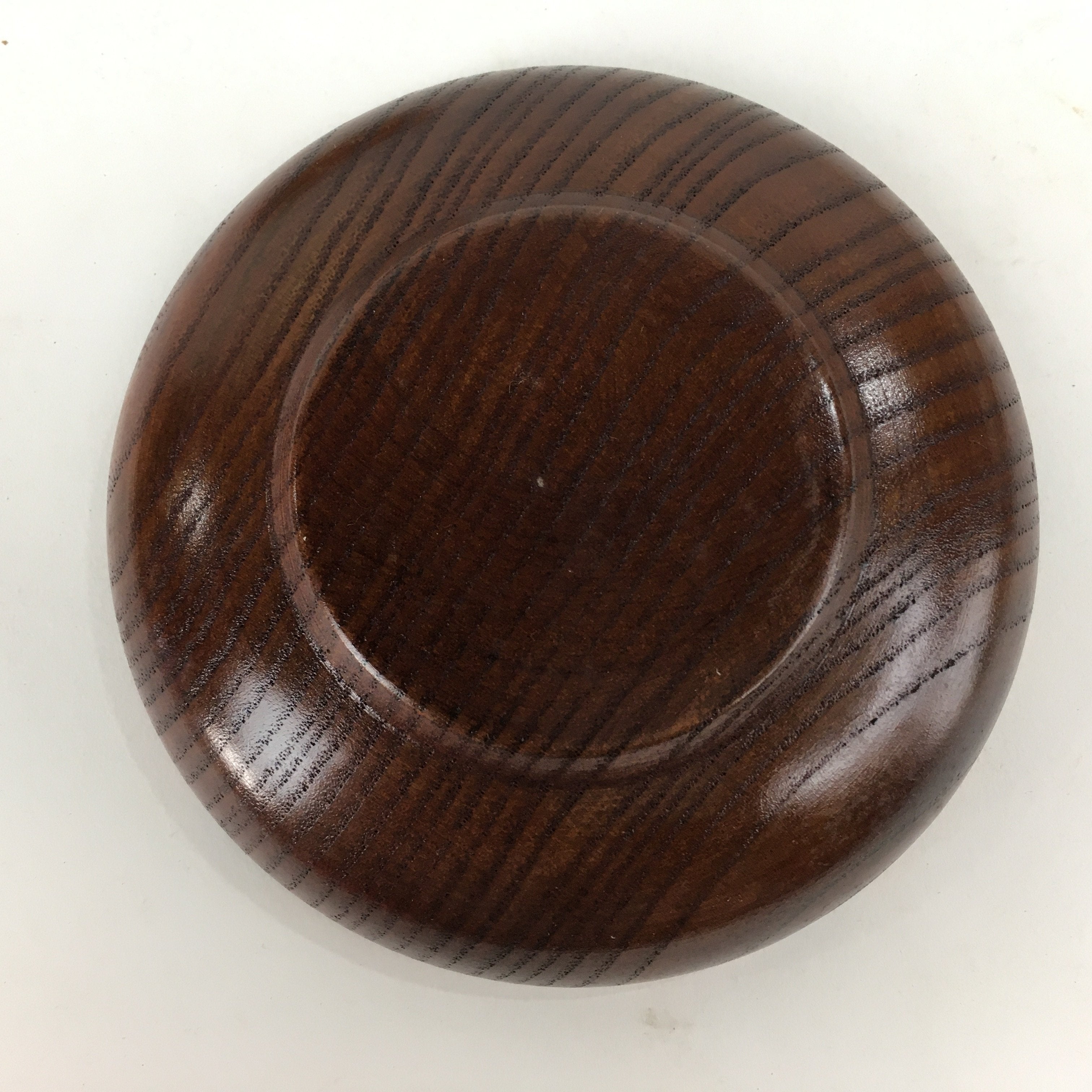 Japanese Wood lacquered Drink Saucer 5pc Set Vtg Chataku Coaster Brown UR598