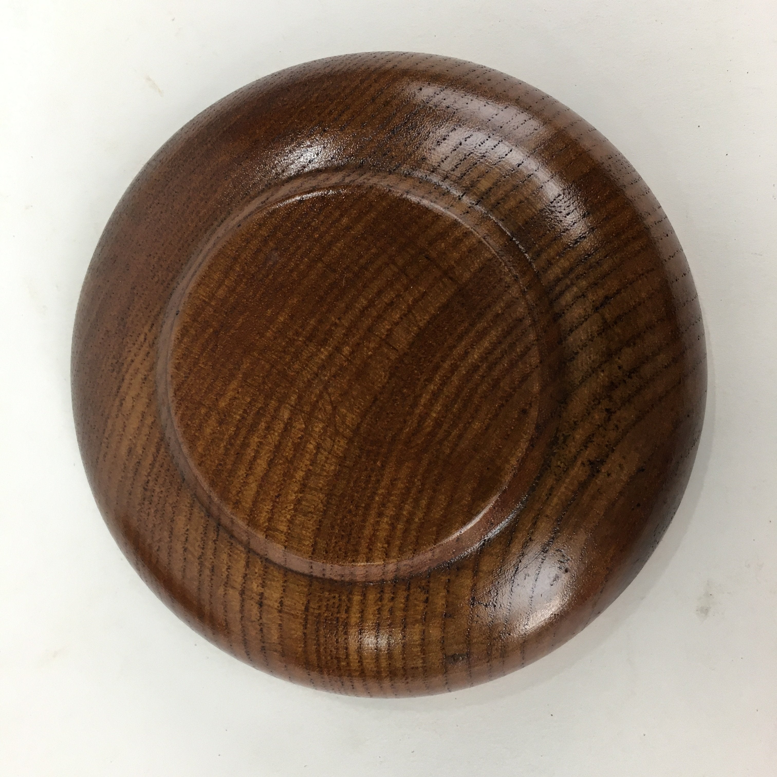 Japanese Wood lacquered Drink Saucer 5pc Set Vtg Chataku Coaster Brown UR599