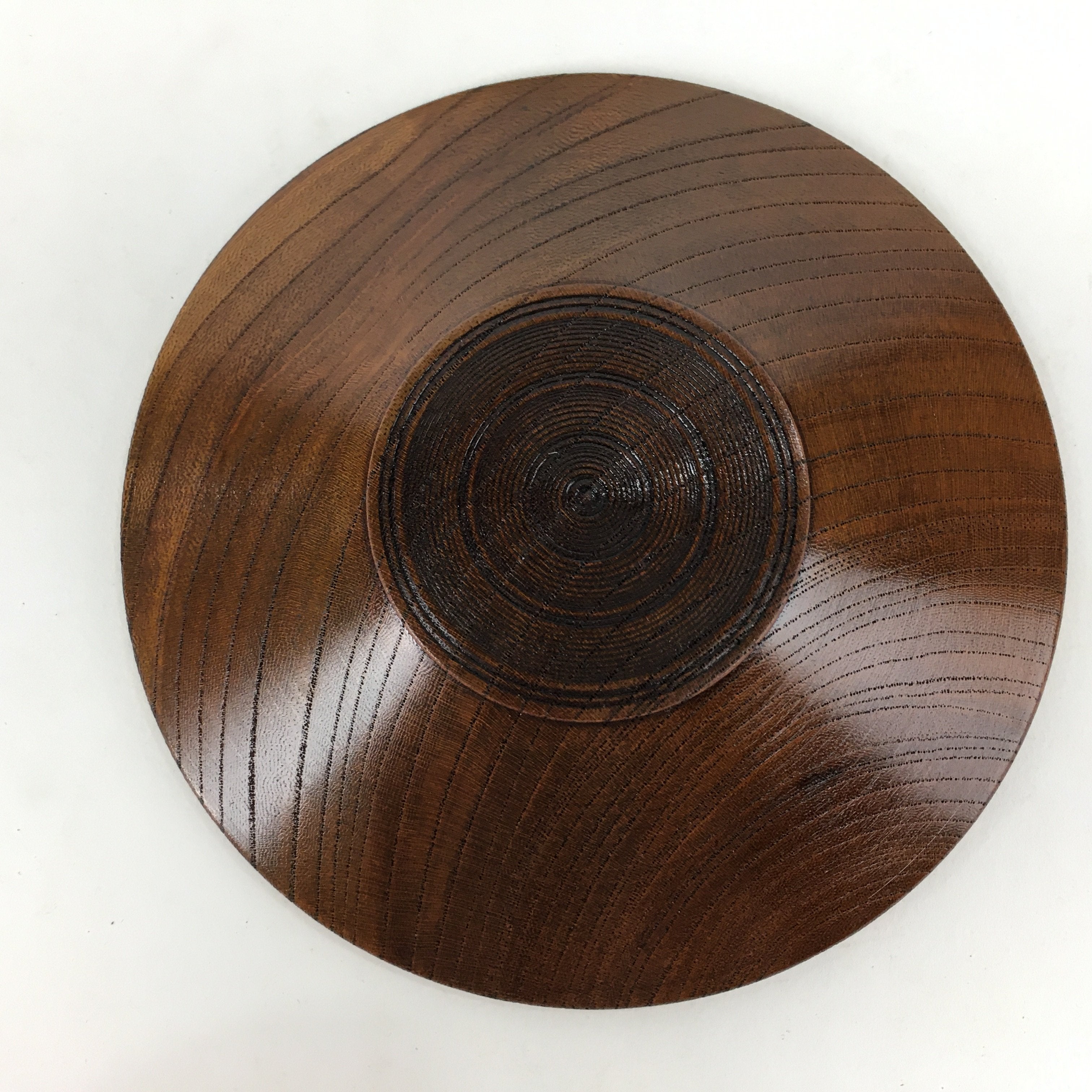 Japanese Wood lacquered Drink Saucer 5pc Set Vtg Chataku Coaster Brown UR601