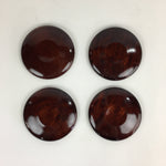 Japanese Wood lacquered Drink Saucer 5pc Set Vtg Chataku Coaster Brown UR718