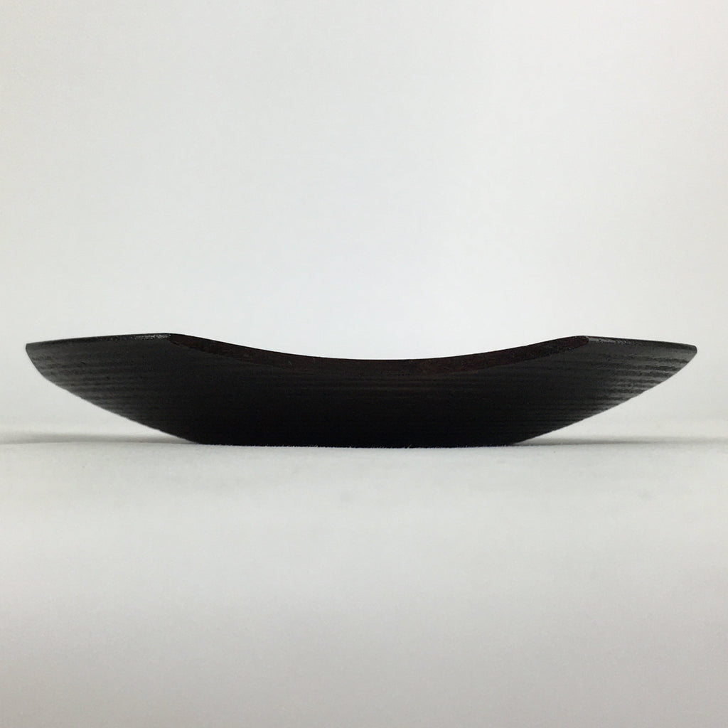 Japanese Wood lacquered Drink Saucer Vtg Chataku Coaster Brown QT149