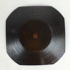Japanese Wood lacquered Drink Saucer Vtg Chataku Coaster Brown QT149
