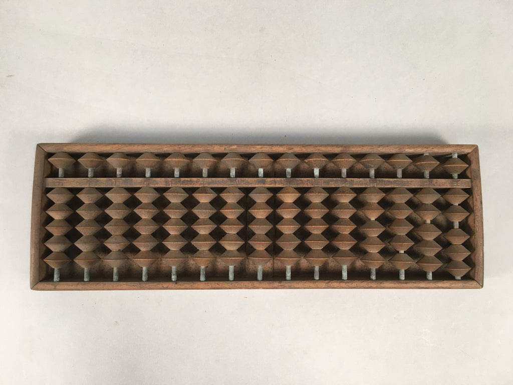 Japanese Wooden Abacus Calculating Tool 1/5 Beads 15 Rows Vtg Soroban ST49