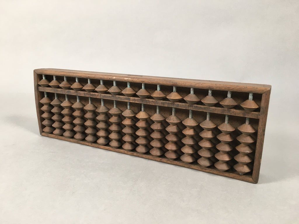 Japanese Wooden Abacus Calculating Tool 1/5 Beads 15 Rows Vtg Soroban ST49