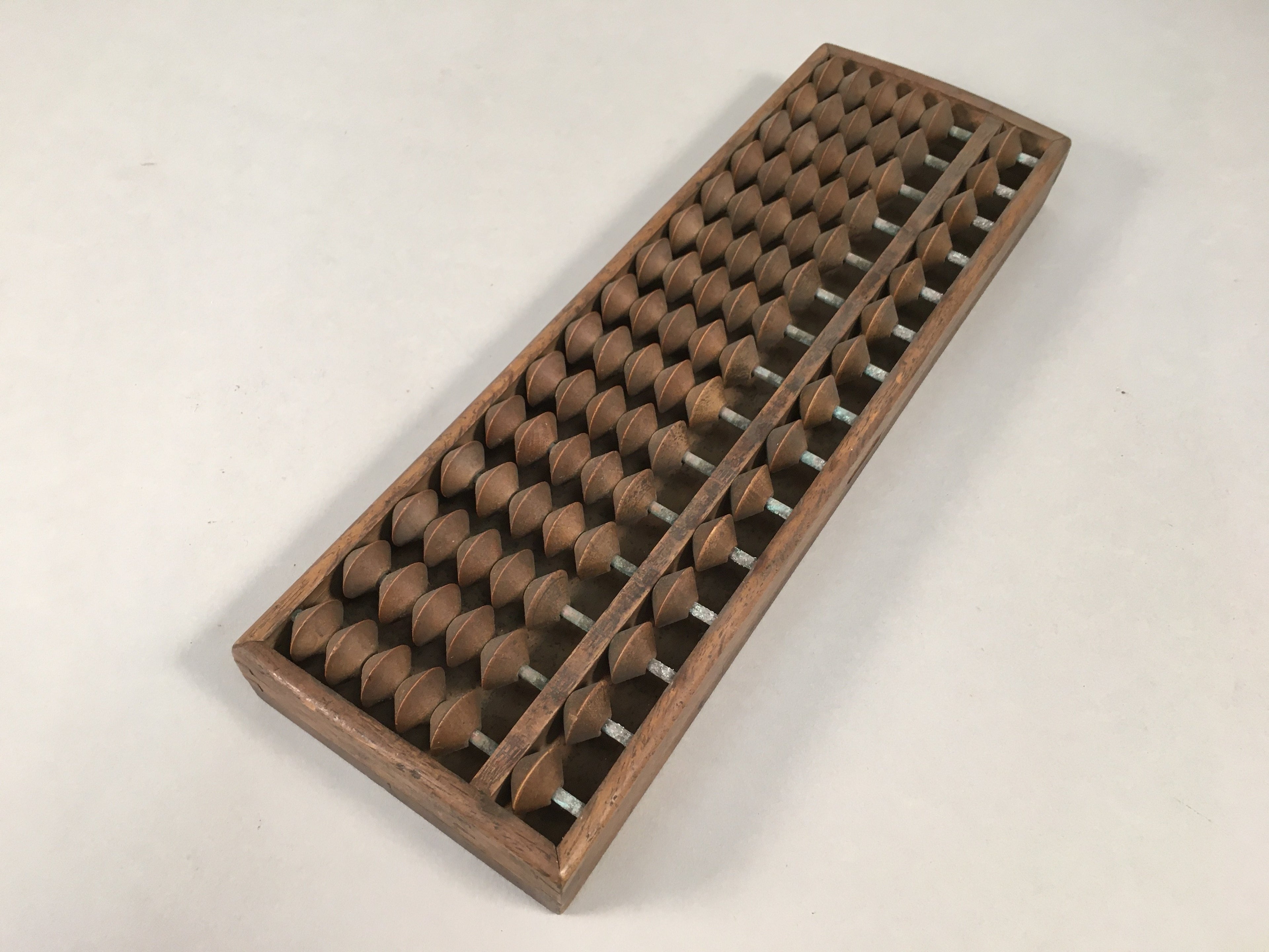 Japanese Wooden Abacus Calculating Tool 1/5 Beads 15 Rows Vtg Soroban ST49