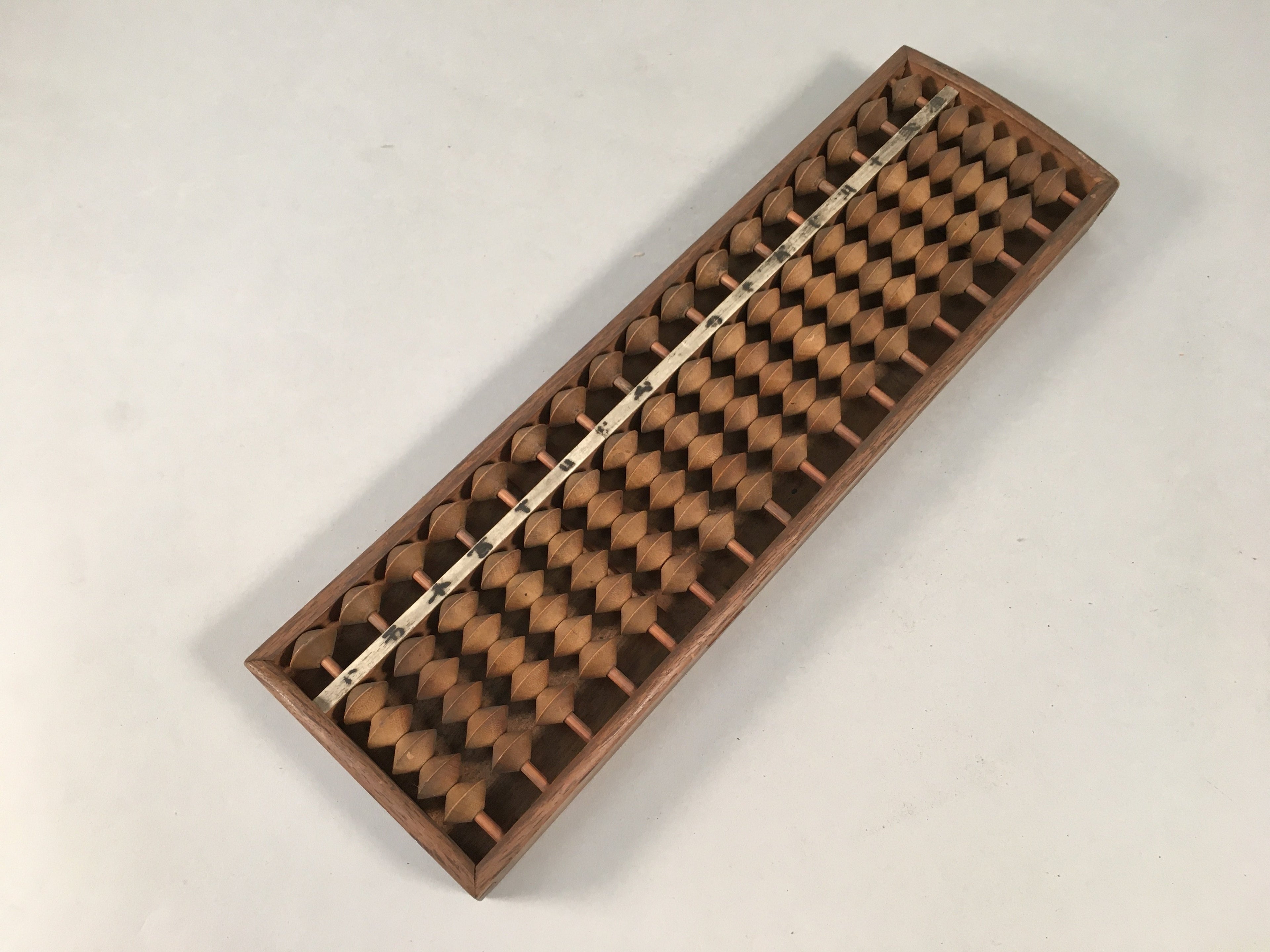 Japanese Wooden Abacus Calculating Tool 1/5 Beads 17 Rows Vtg Soroban ST47