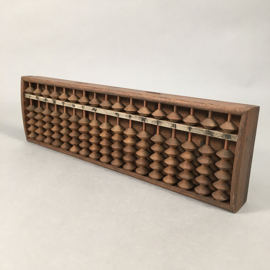 Japanese Wooden Abacus Calculating Tool 1/5 Beads 17 Rows Vtg Soroban ST47