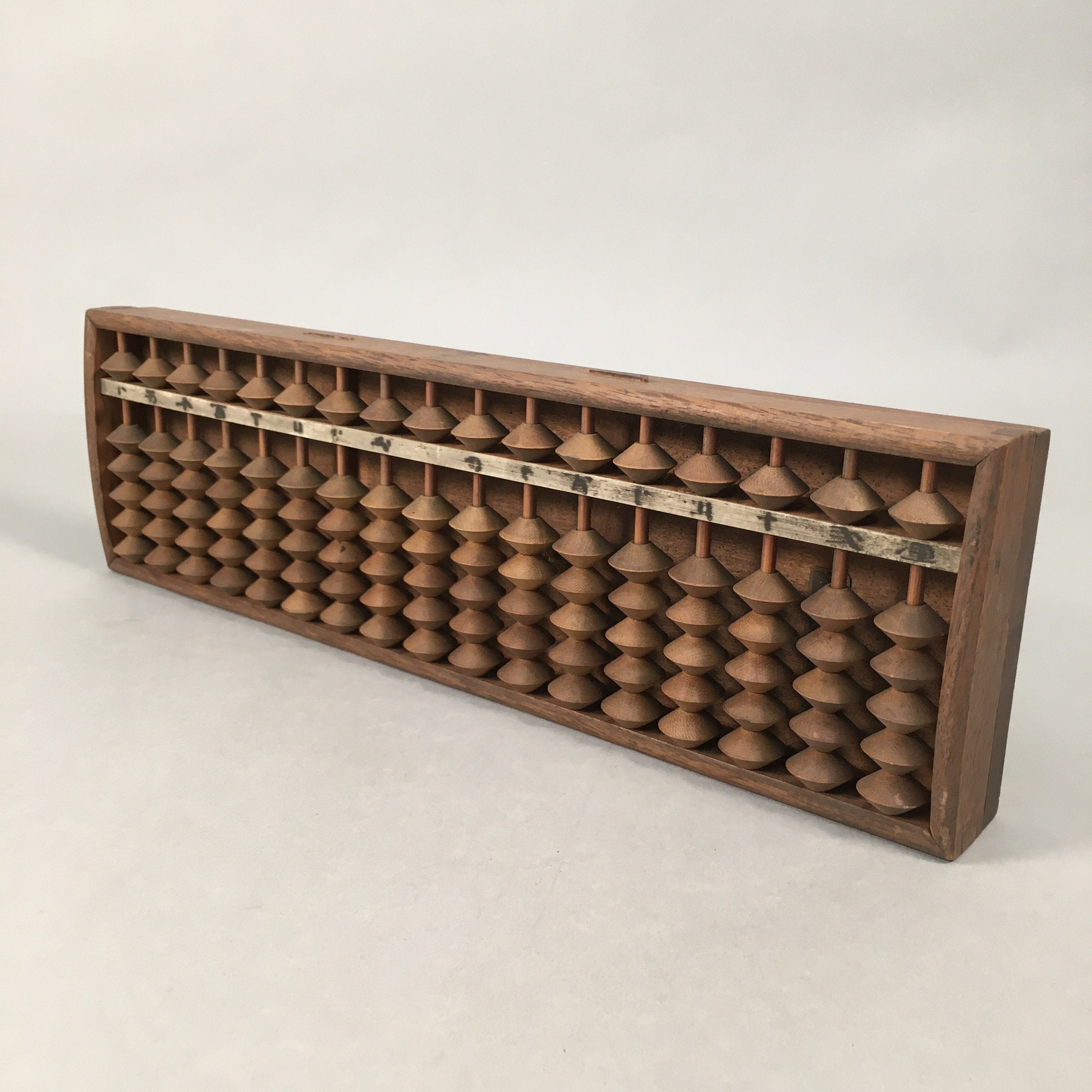 Japanese Wooden Abacus Calculating Tool 1/5 Beads 17 Rows Vtg Soroban ST47