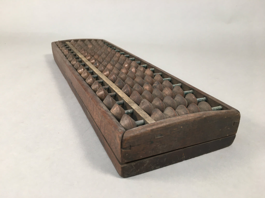 Japanese Wooden Abacus Calculating Tool 1/5 Beads 17 Rows Vtg Soroban ST48