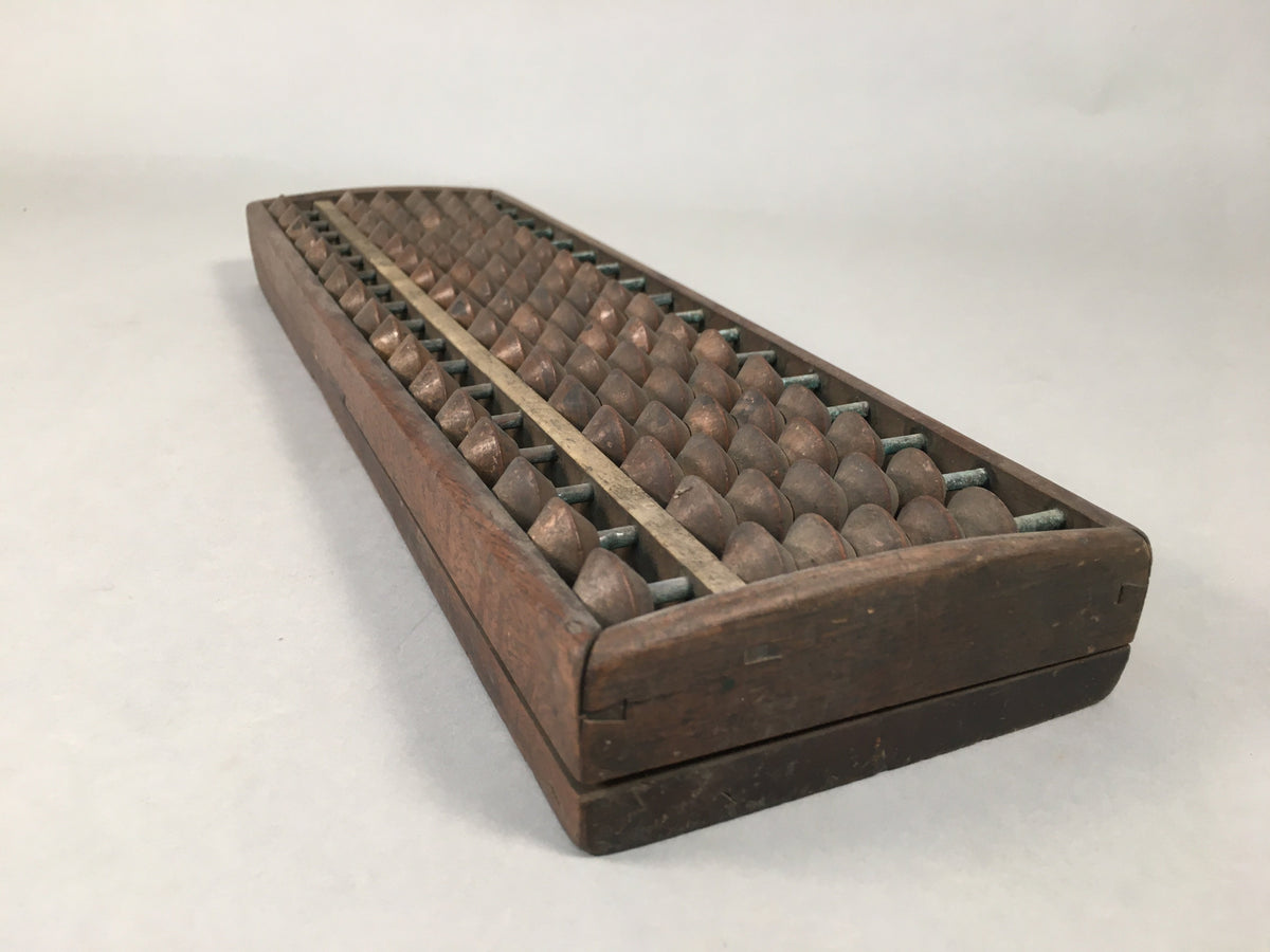 Japanese Wooden Abacus Calculating Tool 1/5 Beads 17 Rows Vtg Soroban ST48