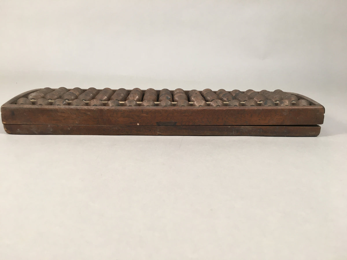 Japanese Wooden Abacus Calculating Tool 1/5 Beads 17 Rows Vtg Soroban ST48