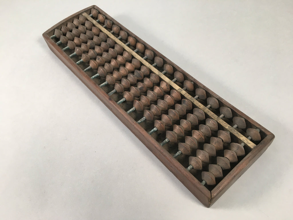 Japanese Wooden Abacus Calculating Tool 1/5 Beads 17 Rows Vtg Soroban ST48