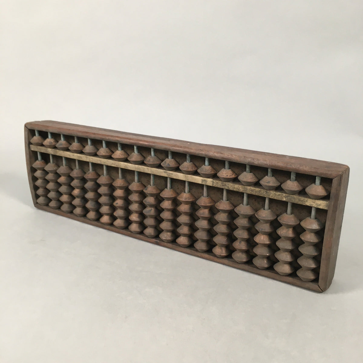 Japanese Wooden Abacus Calculating Tool 1/5 Beads 17 Rows Vtg Soroban ST48
