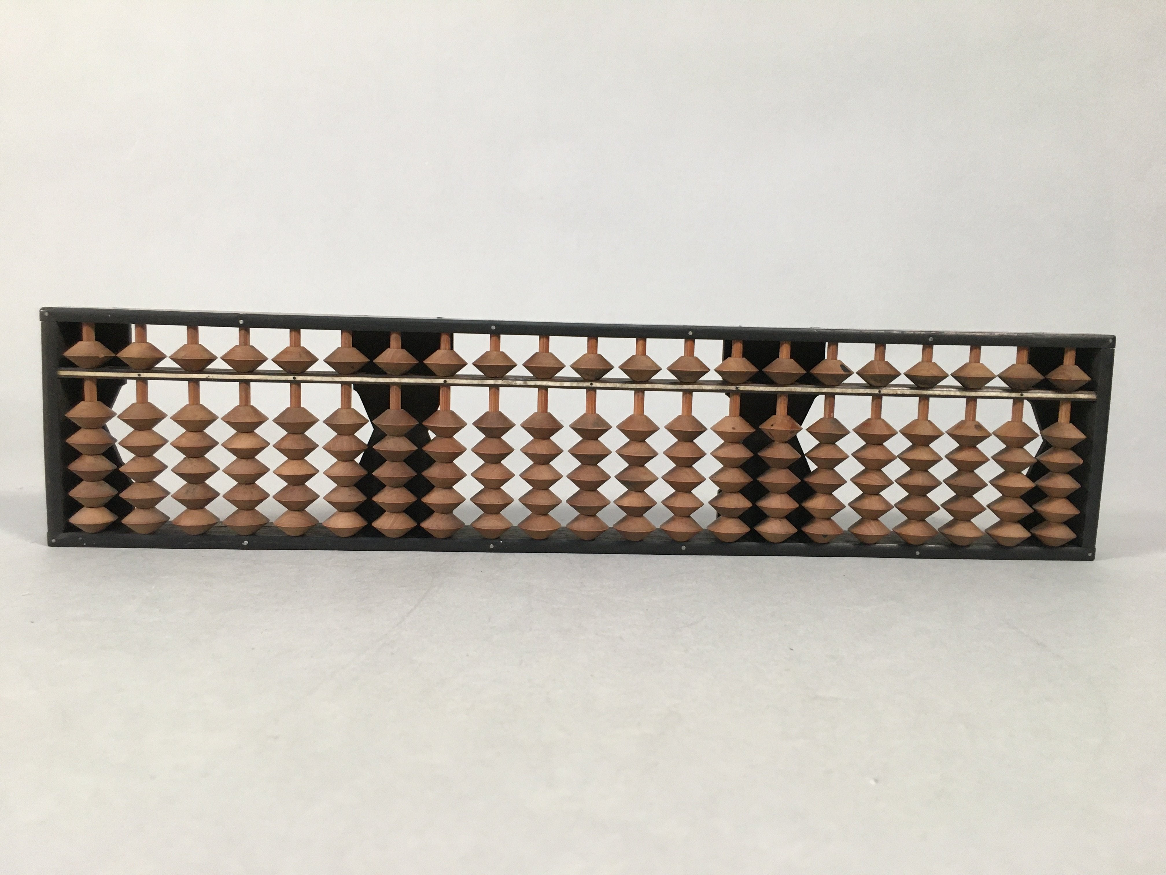 Japanese Wooden Abacus Calculating Tool 1/5 Beads 21 Rows Vtg Soroban ST46
