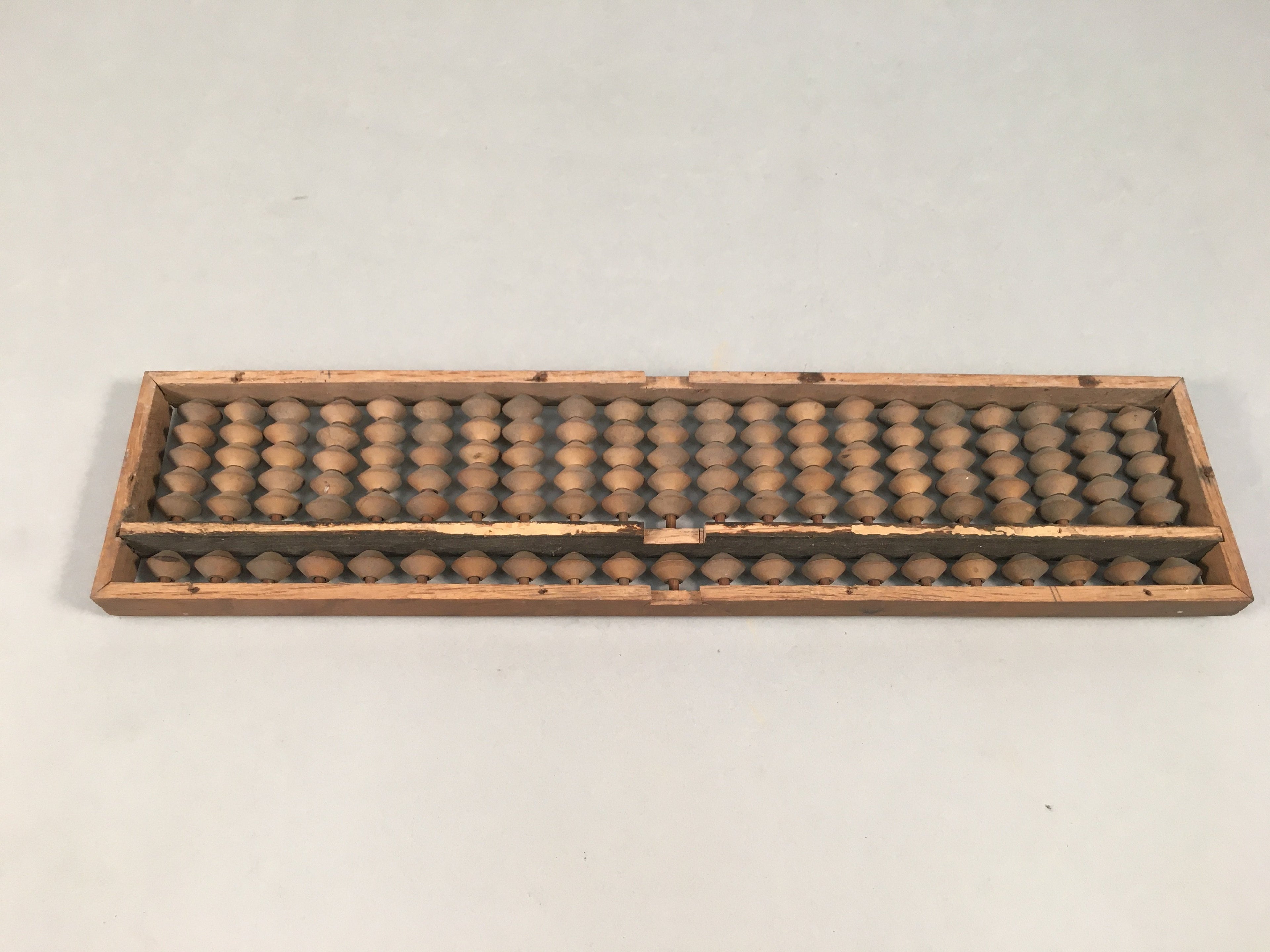Japanese Wooden Abacus Calculating Tool 1/5 Beads 21 Rows Vtg Soroban ST50