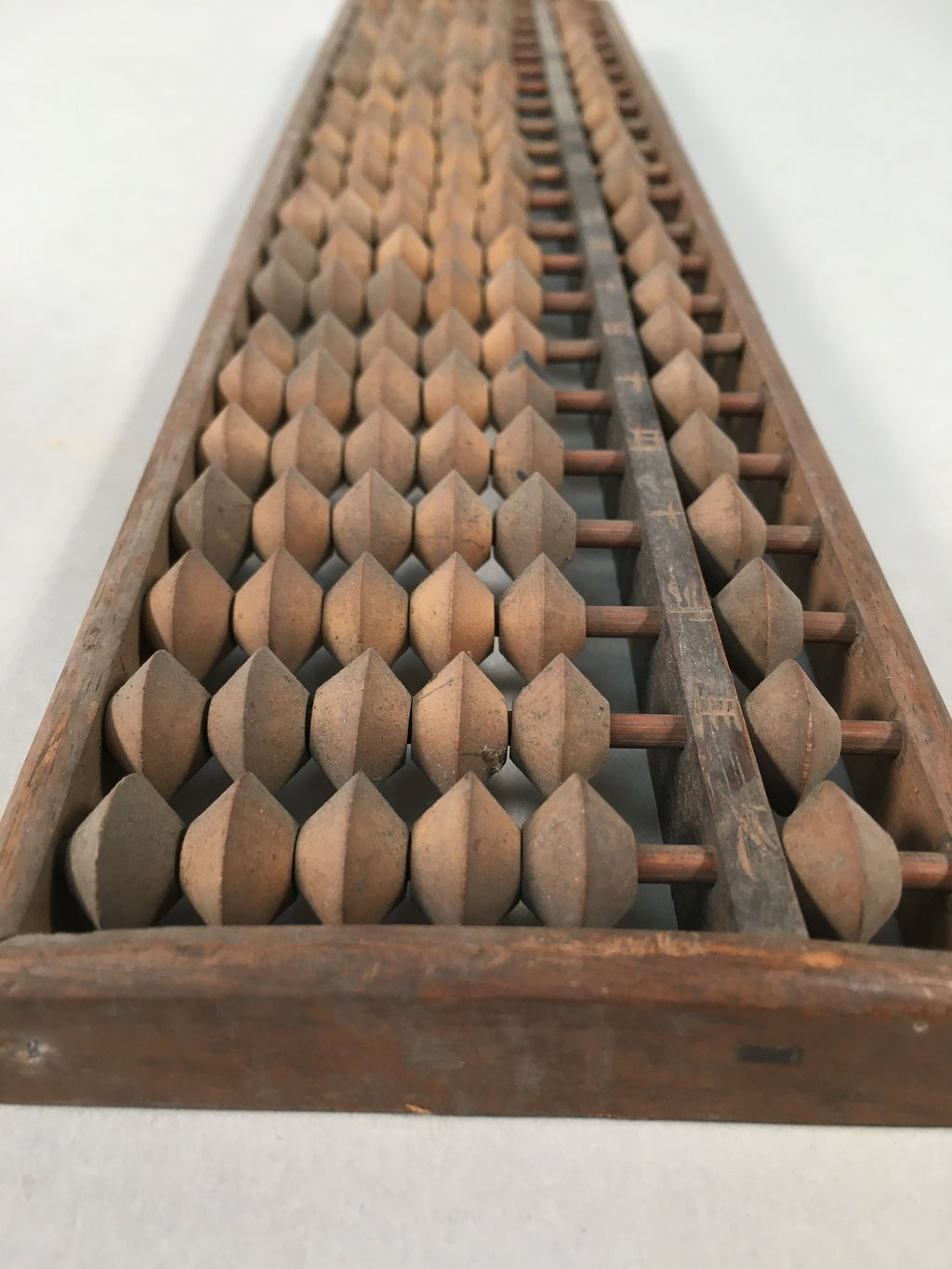 Japanese Wooden Abacus Calculating Tool 1/5 Beads 21 Rows Vtg Soroban ST50