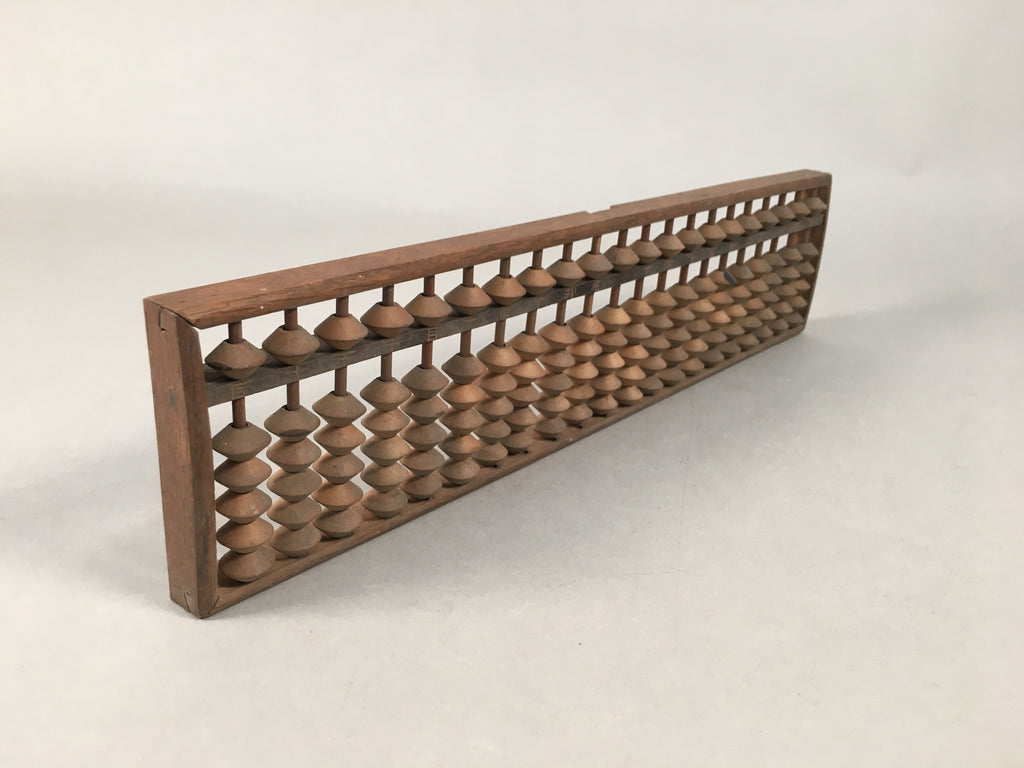 Japanese Wooden Abacus Calculating Tool 1/5 Beads 21 Rows Vtg Soroban ST50
