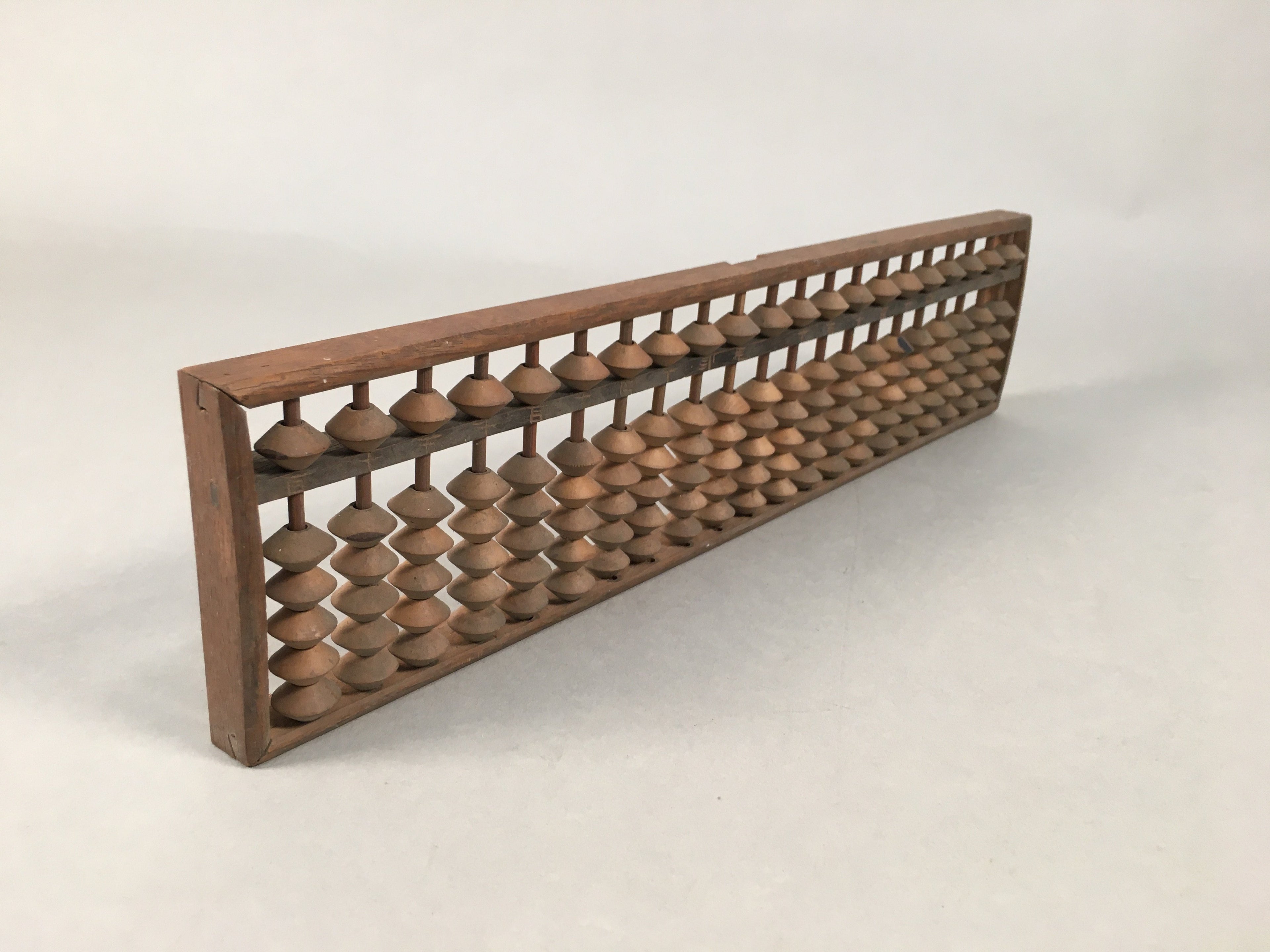 Japanese Wooden Abacus Calculating Tool 1/5 Beads 21 Rows Vtg Soroban ST50