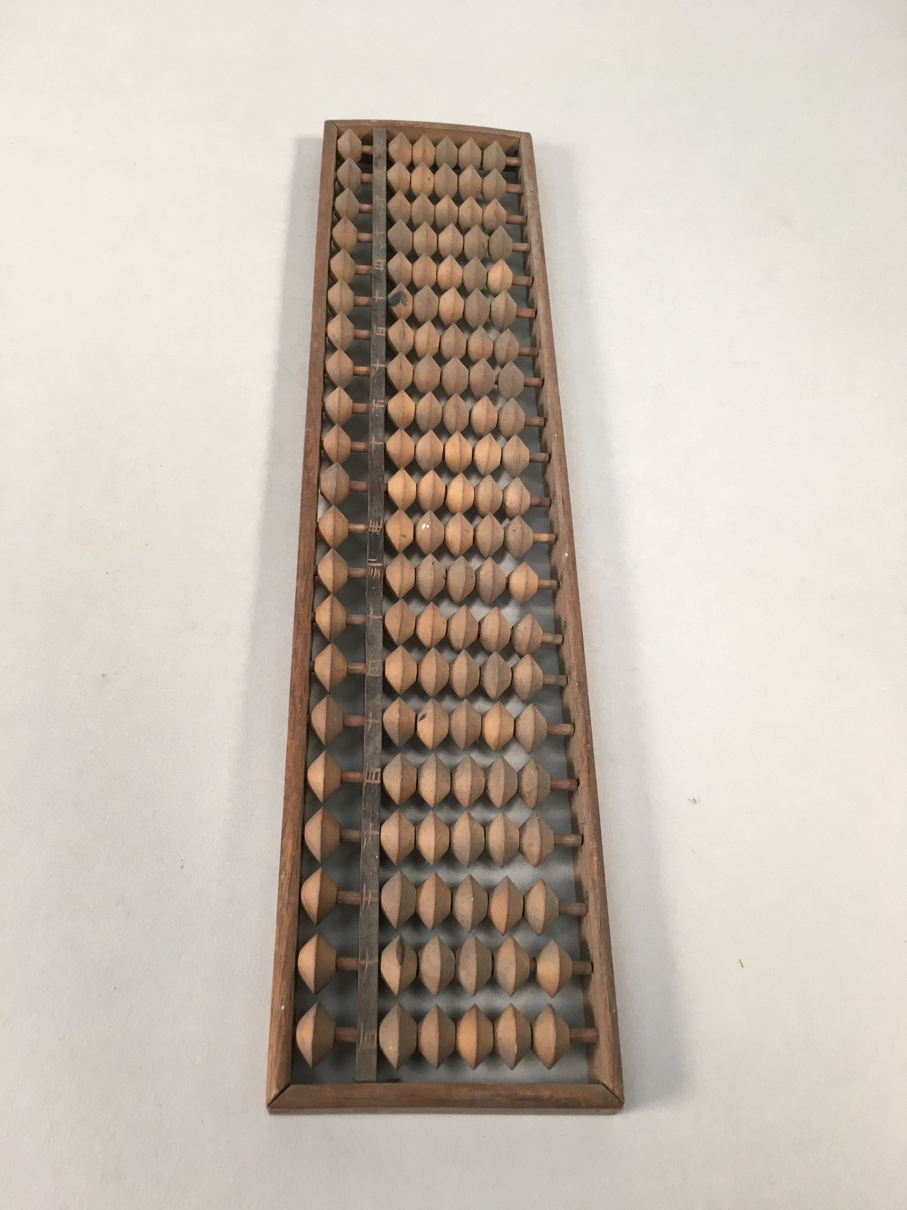 Japanese Wooden Abacus Calculating Tool 1/5 Beads 21 Rows Vtg Soroban ST50