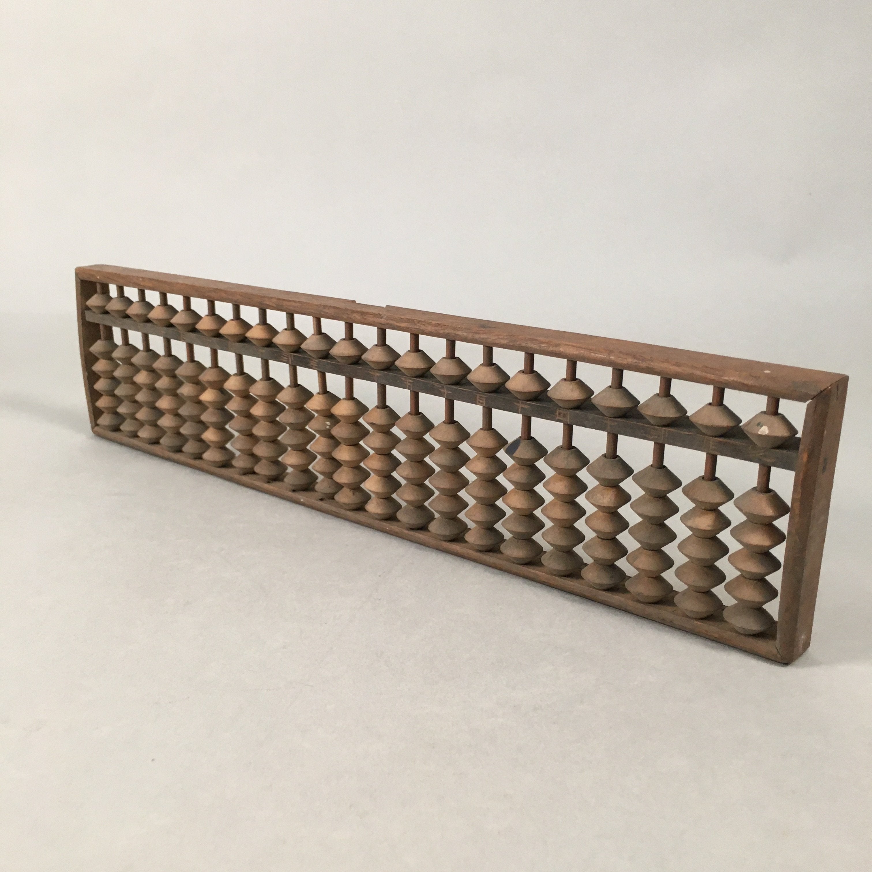 Japanese Wooden Abacus Calculating Tool 1/5 Beads 21 Rows Vtg Soroban ST50