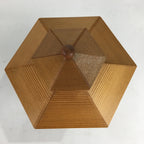 Japanese Wooden Accessory Box Vtg Boxed Hexagonal Lantern Two-tiered PX596