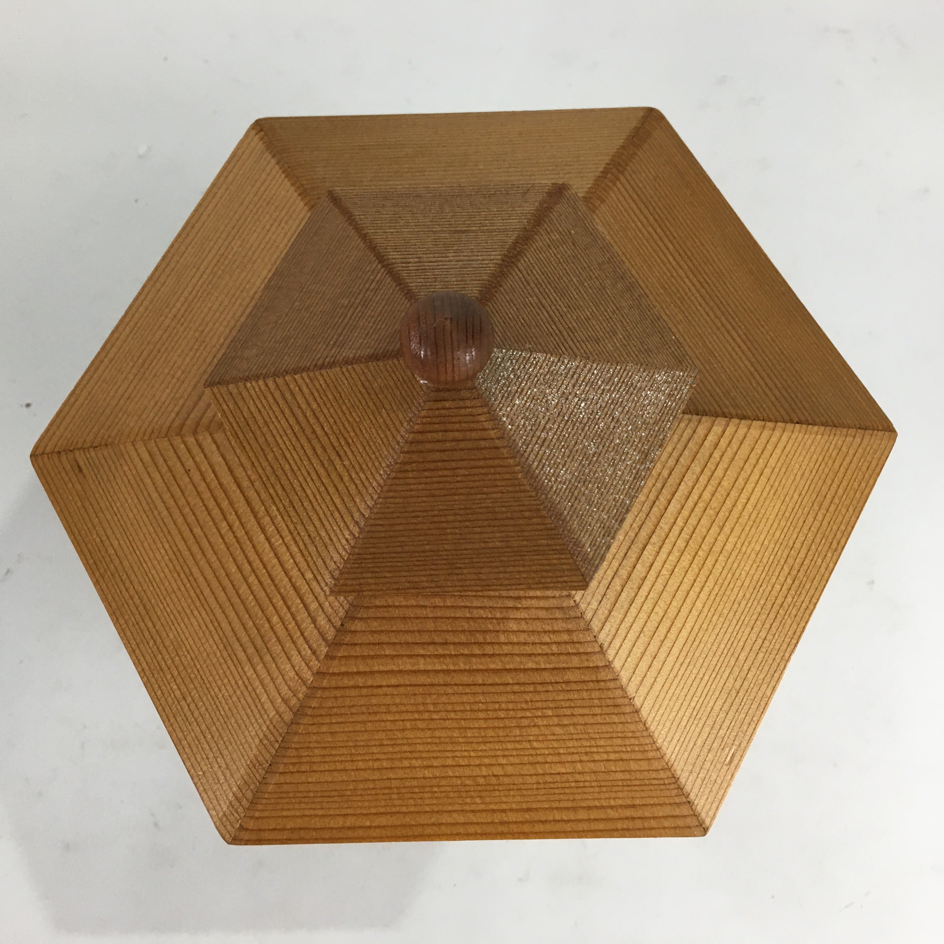 Japanese Wooden Accessory Box Vtg Boxed Hexagonal Lantern Two-tiered PX596