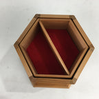 Japanese Wooden Accessory Box Vtg Boxed Hexagonal Lantern Two-tiered PX596