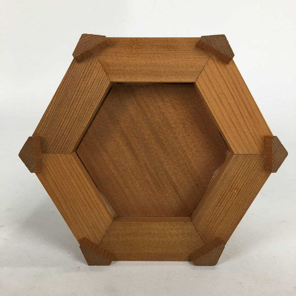 Japanese Wooden Accessory Box Vtg Boxed Hexagonal Lantern Two-tiered PX596