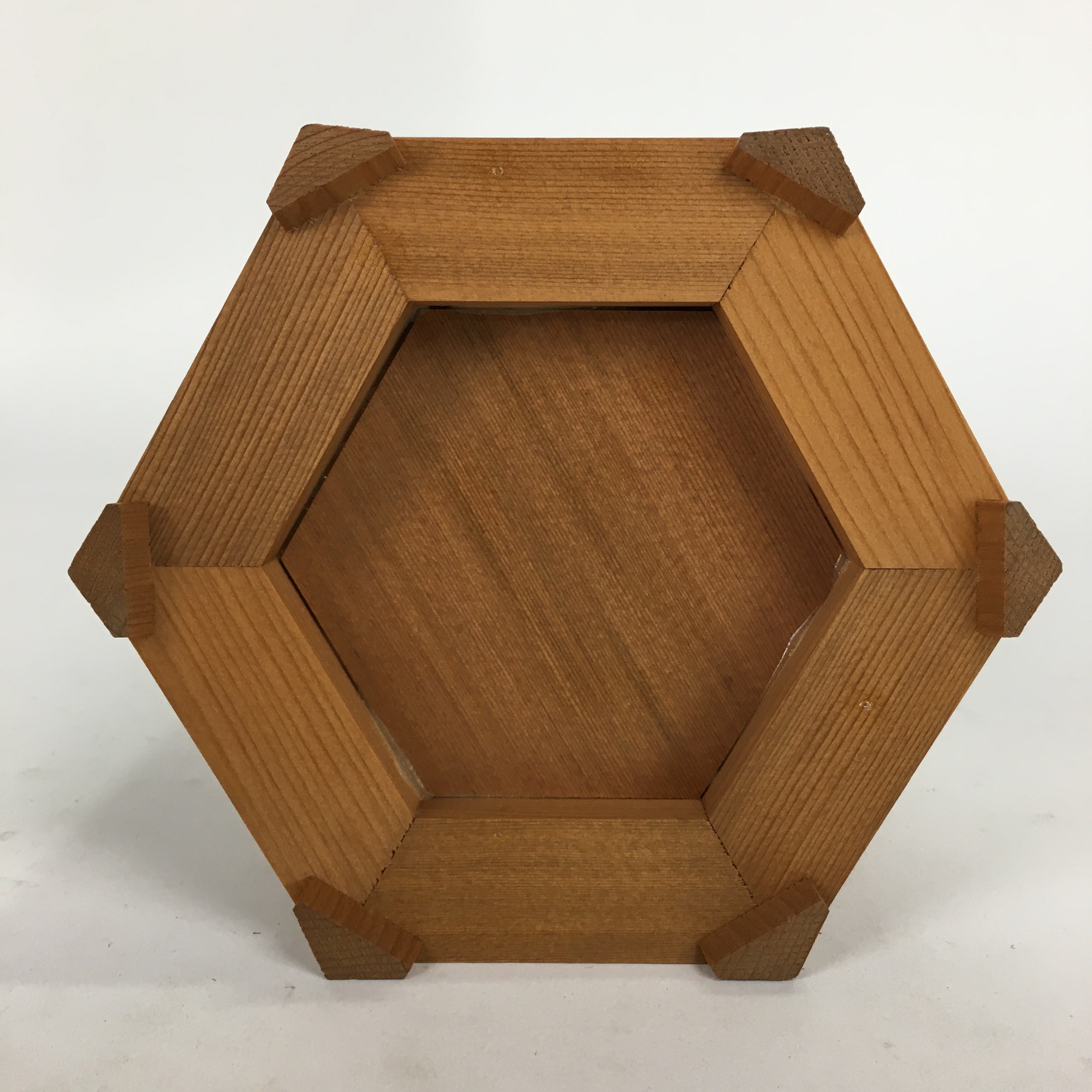 Japanese Wooden Accessory Box Vtg Boxed Hexagonal Lantern Two-tiered PX596