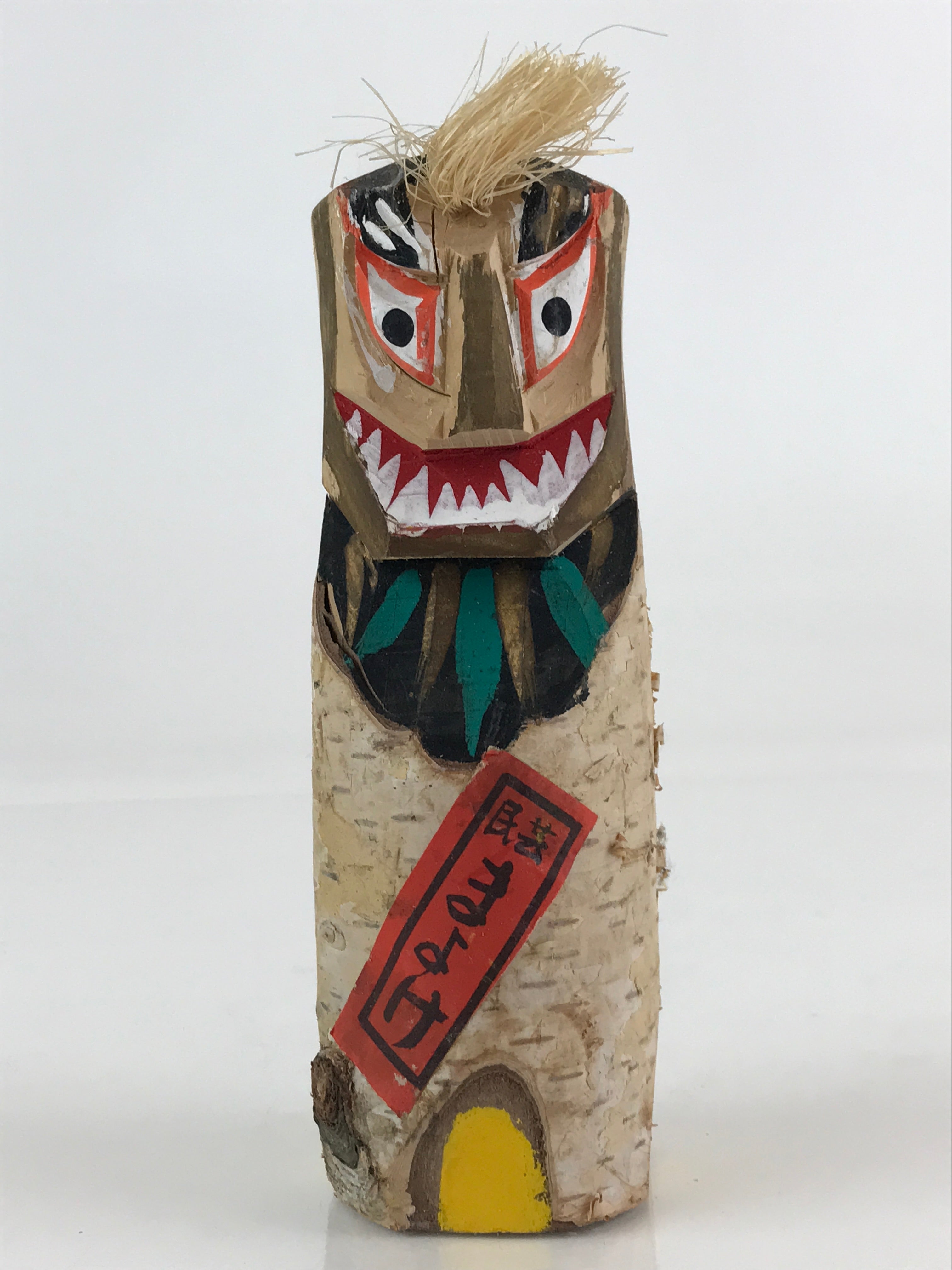 Japanese Wooden Amulet Doll Vtg Figurine Traditional Craft Toy Kokeshi KF613