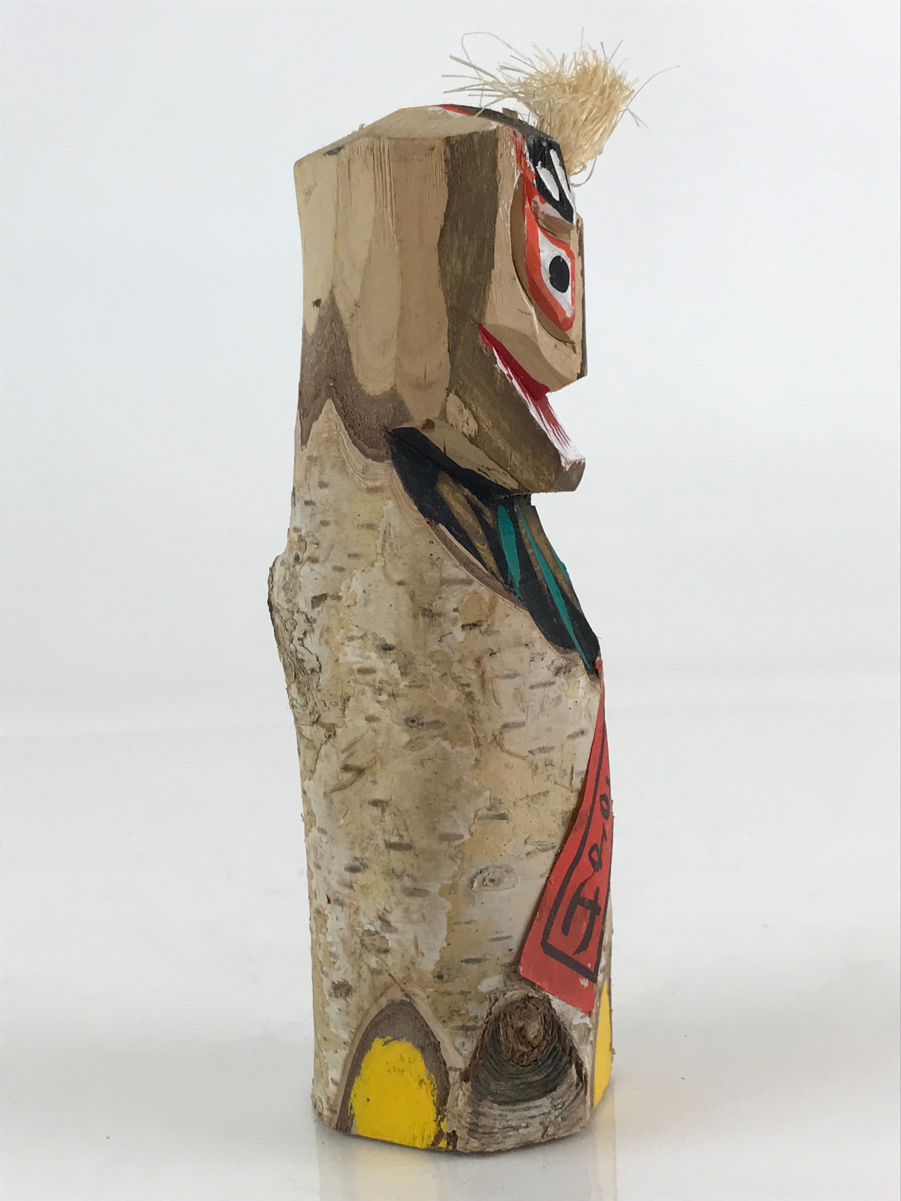 Japanese Wooden Amulet Doll Vtg Figurine Traditional Craft Toy Kokeshi KF613