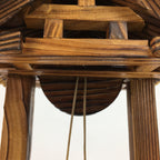 Japanese Wooden Art Display Well Vtg Handmade Brown Tsurube Ido BD684