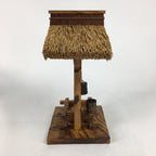 Japanese Wooden Art Display Well Vtg Handmade Brown Tsurube Ido BD684