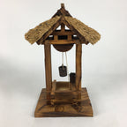 Japanese Wooden Art Display Well Vtg Handmade Brown Tsurube Ido BD684
