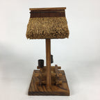 Japanese Wooden Art Display Well Vtg Handmade Brown Tsurube Ido BD684