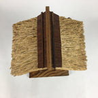 Japanese Wooden Art Display Well Vtg Handmade Brown Tsurube Ido BD684