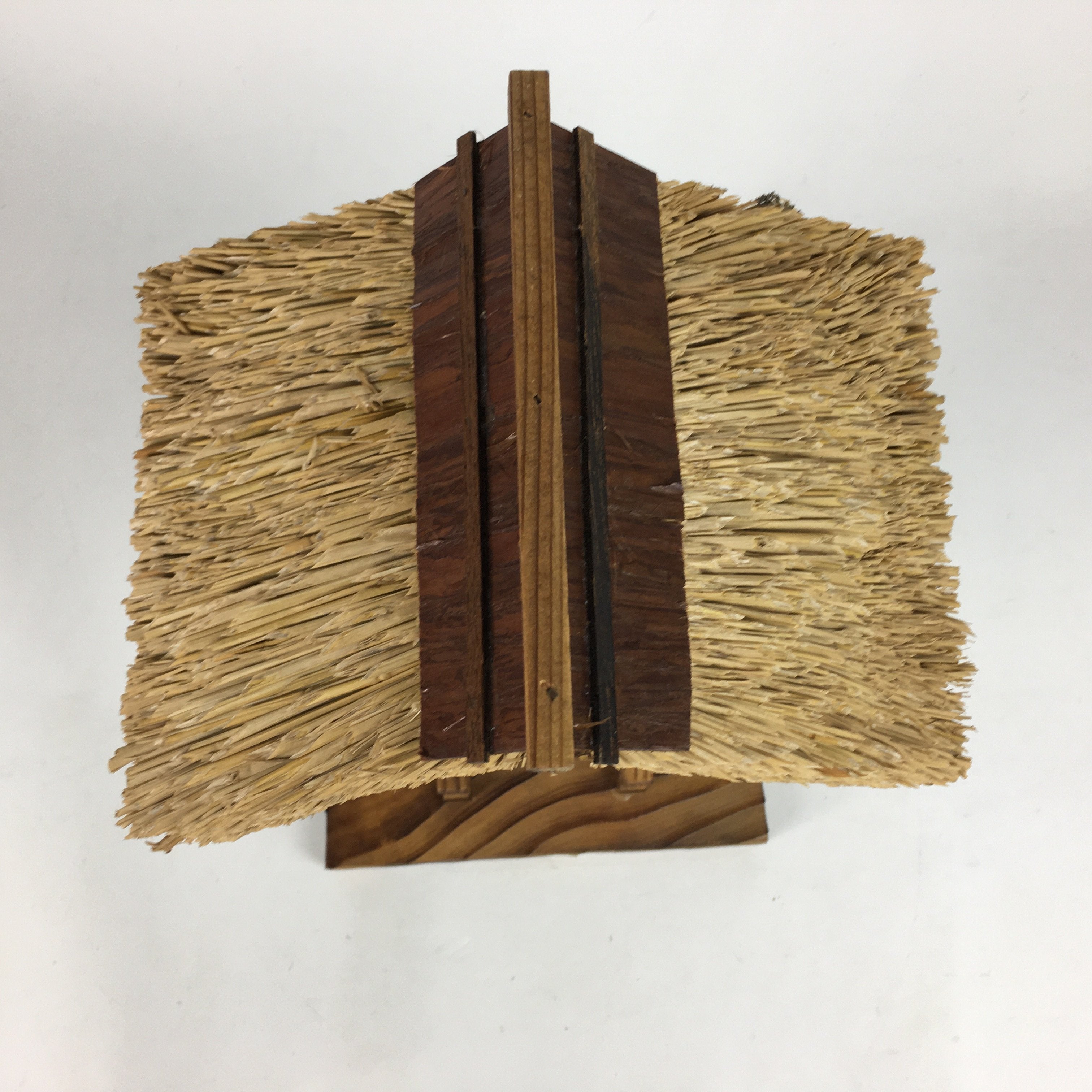Japanese Wooden Art Display Well Vtg Handmade Brown Tsurube Ido BD684