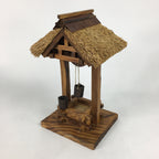 Japanese Wooden Art Display Well Vtg Handmade Brown Tsurube Ido BD684